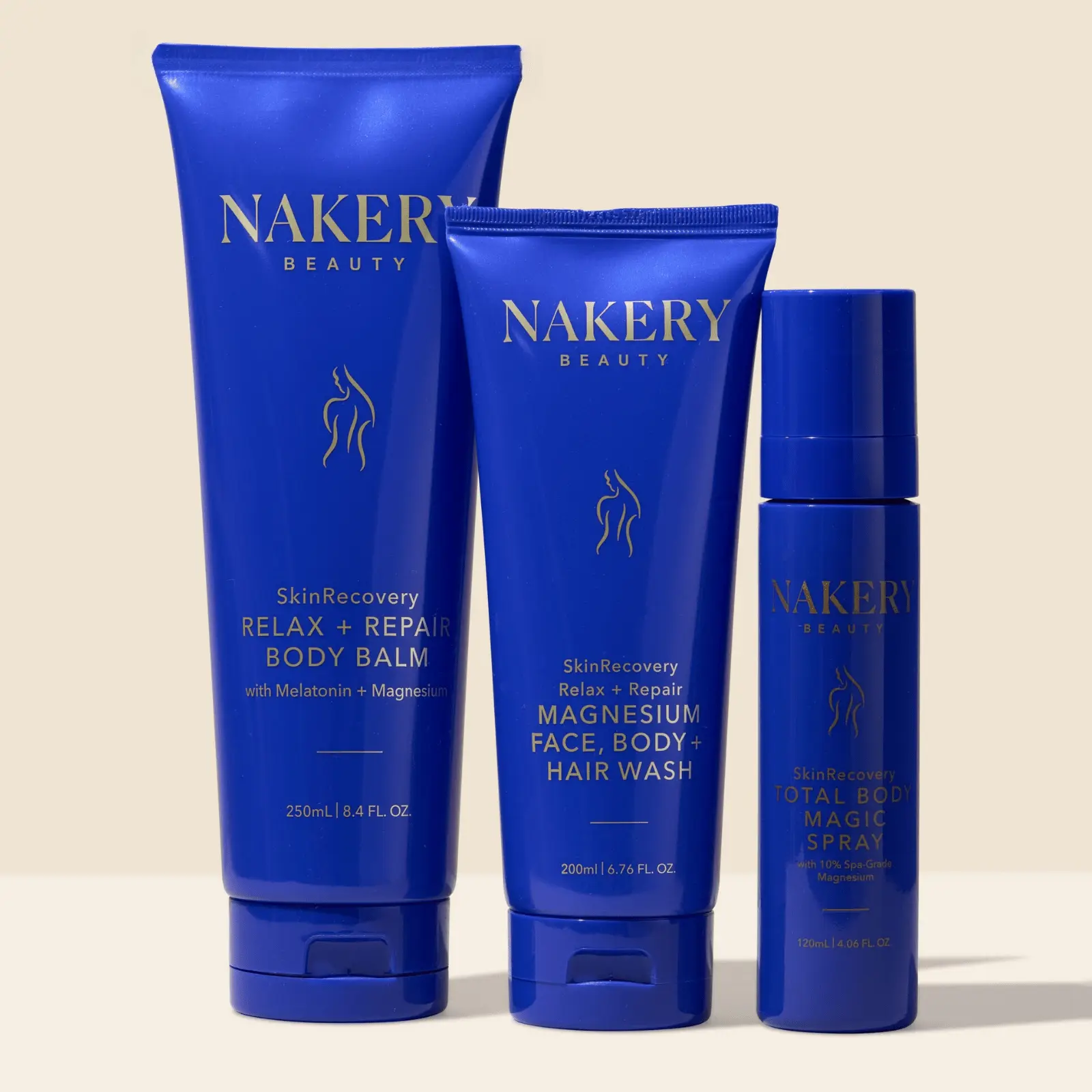 Nakery SkinRecovery Deep Relaxation & Tension Relief Bundle - Reset, Release, Rest Ritual for Muscle Tension, Skin Stress, and Sleep Aid
