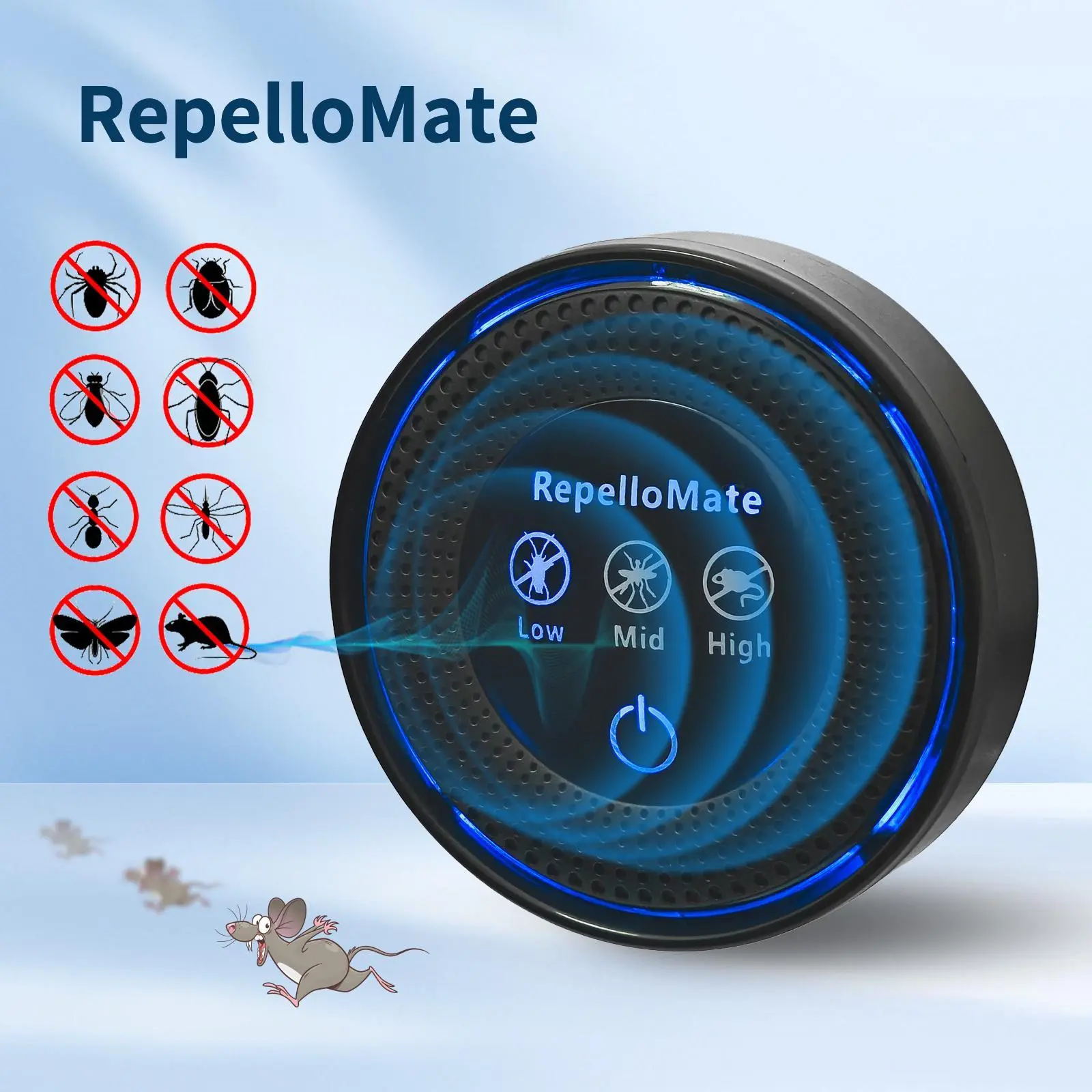 RepelloMate Plug-In Household Electronic Device – Simple One-Button Operation, Indoor Use