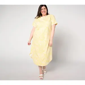 Sport Savvy Regular French Terry Printed Midi T-Shirt Dress