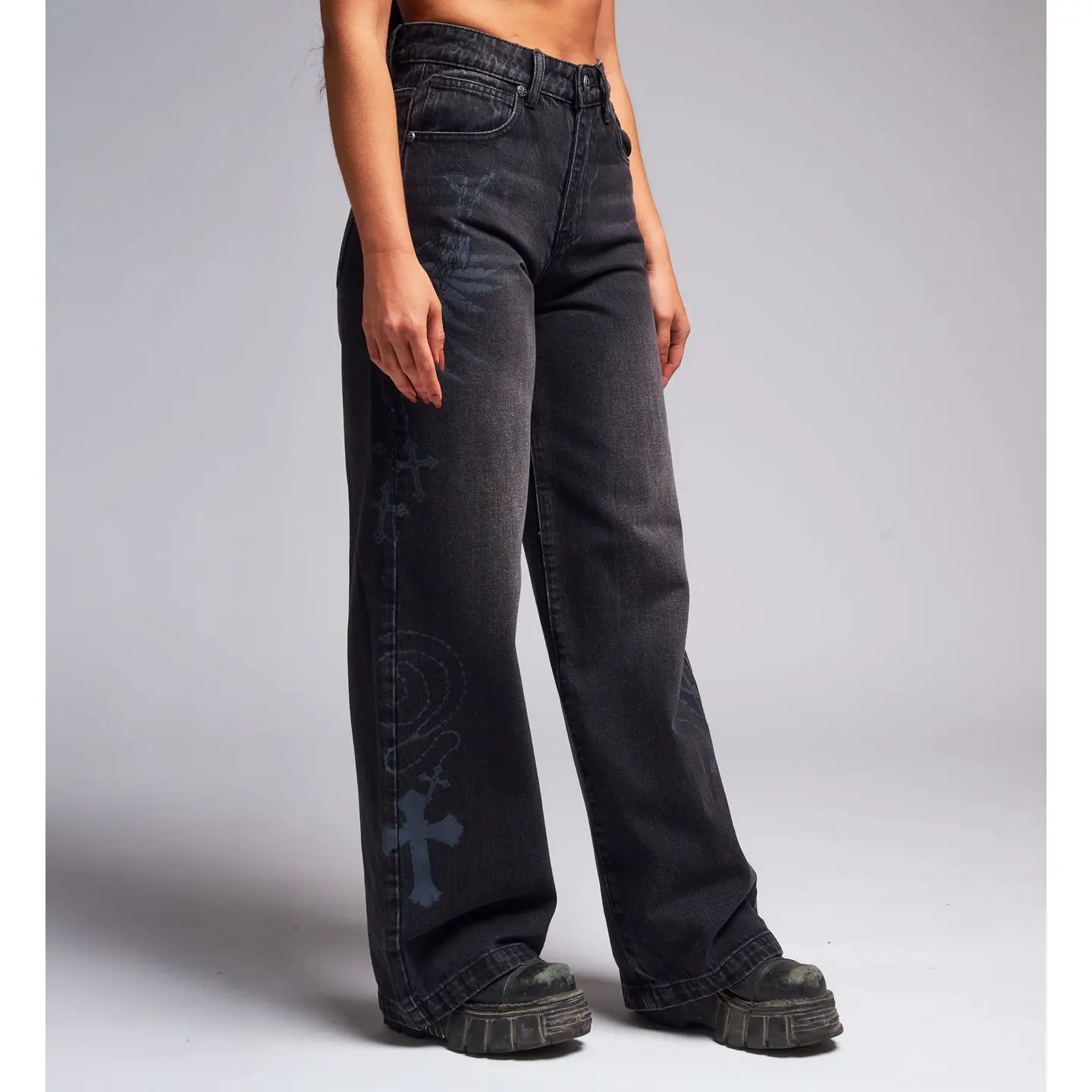 Affliction Women's Denim Jean Rosary Of Life