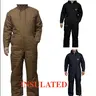 Men's Loose Fit Insulated Coverall with Full Body Protection and Multiple Pockets - Casual, Fabric Menswear Classic Black Brown