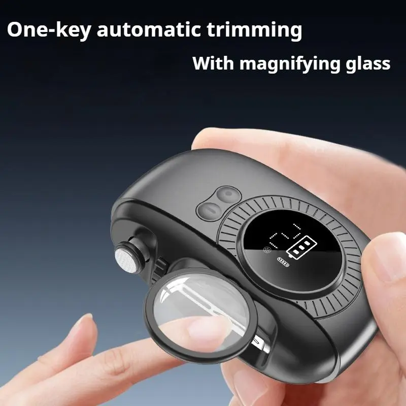 2 IN 1 Electric Nail Clipper Cutter with LED Light Magnifying Glass Automatic Nail for Baby Adult Mini Manicure Tools Nail Care