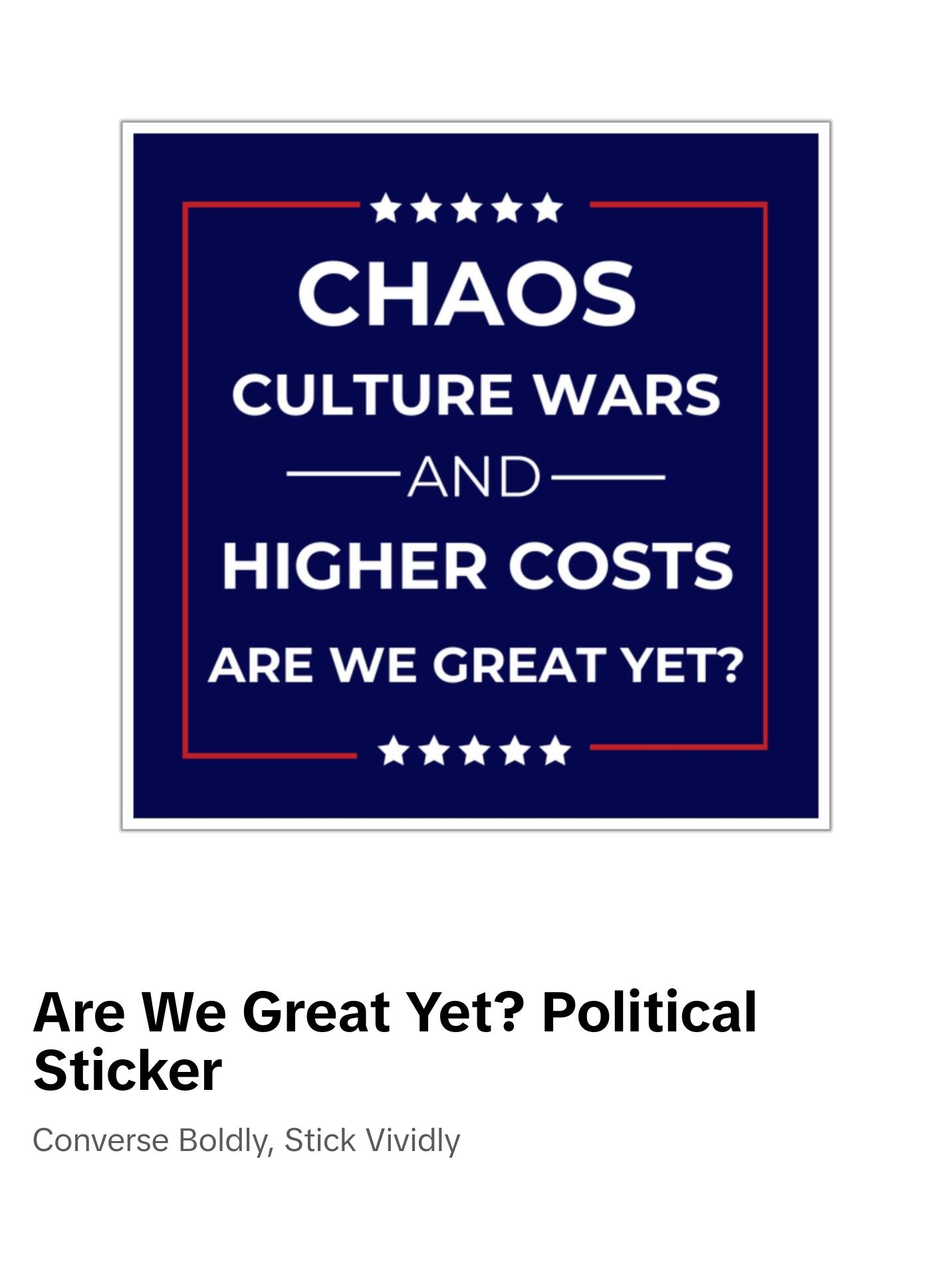 Are We Great Yet Sticker, Anti Trump Sticker, Anti Maga Sticker, Political Sticker Are We Great Yet Sticker, Anti Trump Sticker, Anti Maga Sticker, Political Sticker