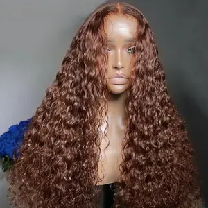 Chocolate Brown Lace Front Wigs Human Hair Pre Plucked 13x4 13x6 Deep Wave Lace Front Colored #4 Human Hair Wig Transparent Lace Frontal Wigs For Women