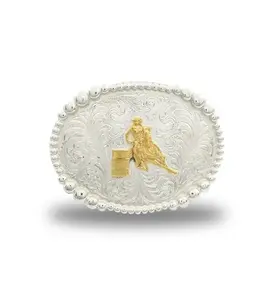 Gold Barrel Racing Belt Buckle