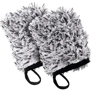 VIKING Wheel Cleaner Mitts for Car - 2 Pack of Microfiber Mitts with Foam Core, Center Stitch, and Foam Core for Soap Storage
