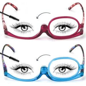 2 Pack Makeup Reading glasses for Women, Makeup Readers for Women with Spring Hinge, One Eye Cosmetic Readers Rotating Lens