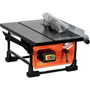 [fathers day gift]Powerful 8-Inch Benchtop Saw for Job Site - 6.7 Amp Copper Motor, 3576 RPM, 24-Tooth Blade - Compact, Portable, Sliding Miter Gauge - Ideal for DIY Woodworking and Furniture Making