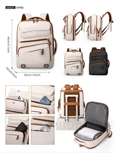 45L Expandable Lightweight Travel Backpack, Large Capacity Nylon Business Carry-On with Laptop Sleeve, Airline-Approved, Casual Style, Airport Backpack