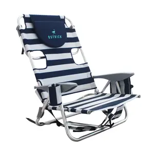 Ostrich Deluxe On Your Back Chair with Cooler Bag - Aluminum