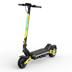 GT01 PRO Electric Scooter 10" Off-road E-scooter with 48V 800W Motor 30Ah Battery APP Control Yellow & Black Design for All Terrain