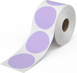 Circle Thermal Labels 2 Inch - Roll of 1,000 Round Sticker Labels - Multi-Purpose Direct Thermal Printer Stickers 2x2 (Purple)