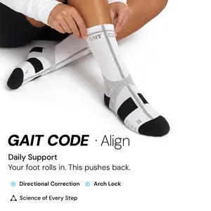GaitCode Compression Socks with Arch Support for Men Women, Athletic Running Socks for All-Day Comfort & Standing