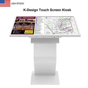 32 Inch K-Style Touch Screen Kiosk, Interactive LCD Touch Screen Digital Signage, K-Style Indoor Digital Signage, 10pt PCAP Display Signage, CMS/U-Disk Plug&Play, Split Screen, Android 11OS