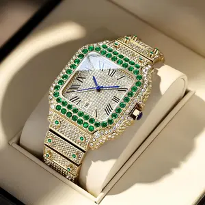 2025 fashionable wristwatch, Iced-Out Diamond Moissanite Roman Watch, Dazzling, Unisex, Business Casual, Fashion Versatile, Waterproof, Suitable For Party, Banquet, Daily Wear, Gift For Valentine's Day, Anniversary, Birthday