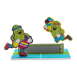 6 1/2" x 4 1/4" 3D Pickles Playing Pickleball Foam Craft Kit - Makes 12