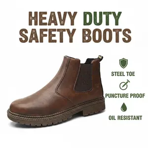 Essential Splash-proof Smash-proof Puncture-proof Breathable Safety Shoes Unisex Chef Work Shoe Waterproof Anti-slip Durable Outdoor Comfortable for Security Guards Patrol Officers and Event Management Men Women Energy Return