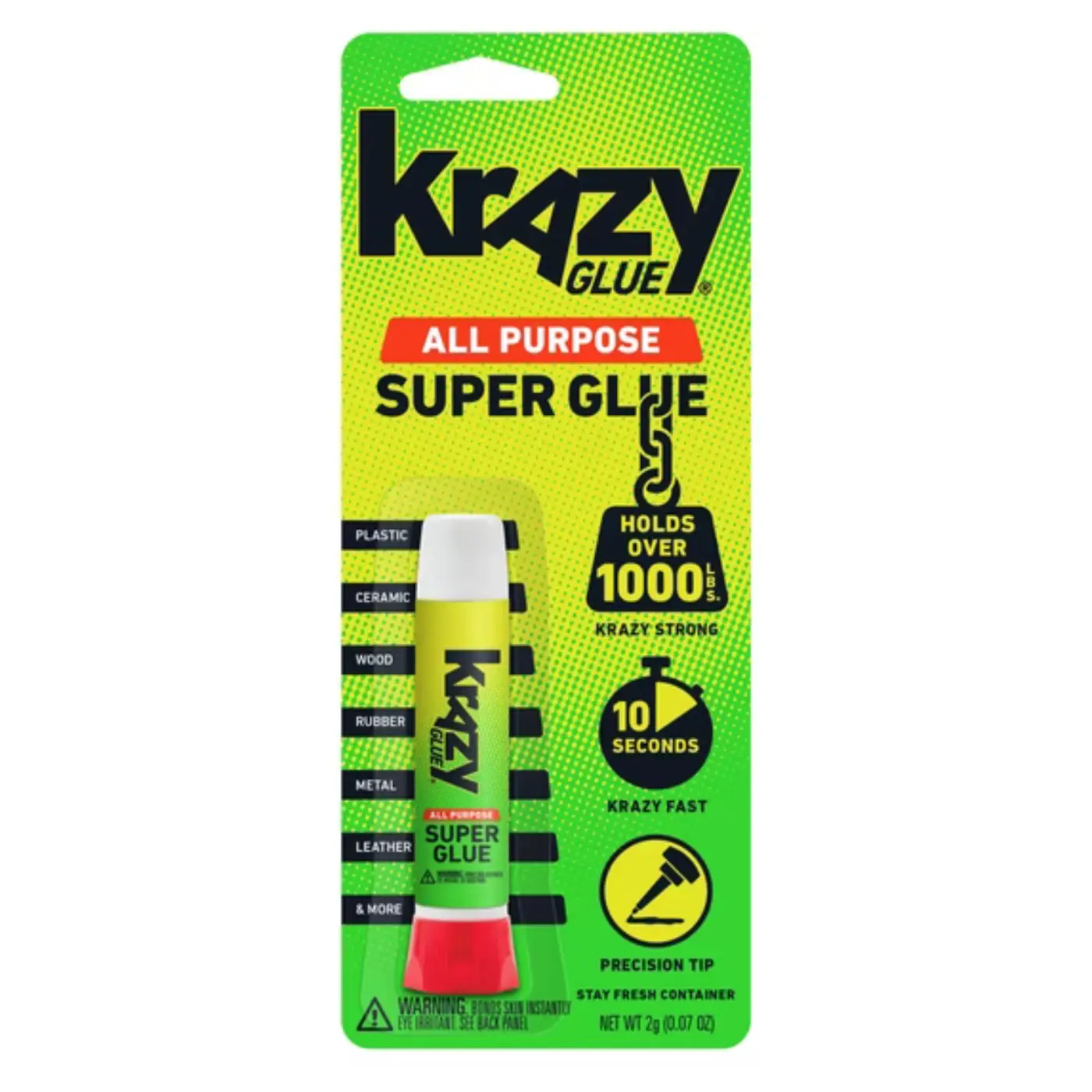 Krazy Glue All Purpose Super Glue 0.07oz/2g Clear Adhesive Precision Tip