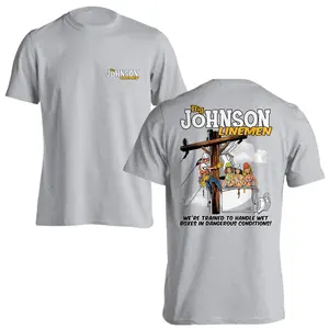 Big Johnson Linemen 2 Sides Graphic T-Shirt, Humorous Cartoon Design for Electricians and Linemen Enthusiasts, Perfect for Lover Lineman,Full Size Range, Gift Ideas For Him Her