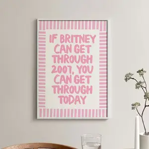 Unframed Canvas Decorative Wall Art, Vintage Fashion Funny Girl Stickers, Y2K Inspirational Quotes Poster, Bedroom Hallway Dorm Room Decor