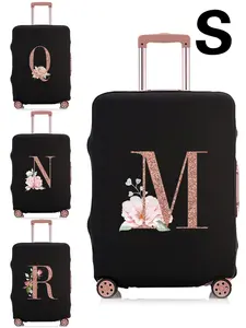 Letter &floral Pattern Luggage Cover, Dustproof Foldable Travel Bag Protector, Bag Accessories for 18-21 Inch Suitcase Cover