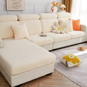 Couch Cushion Covers, Sofa Covers Couch Cover for Sectional Sofa, Sofa Hero Covers for Couch Protect, Soothing Home Sofa Covers Washable Stretch Slipcovers (Beige,Large Single Seat Cover)