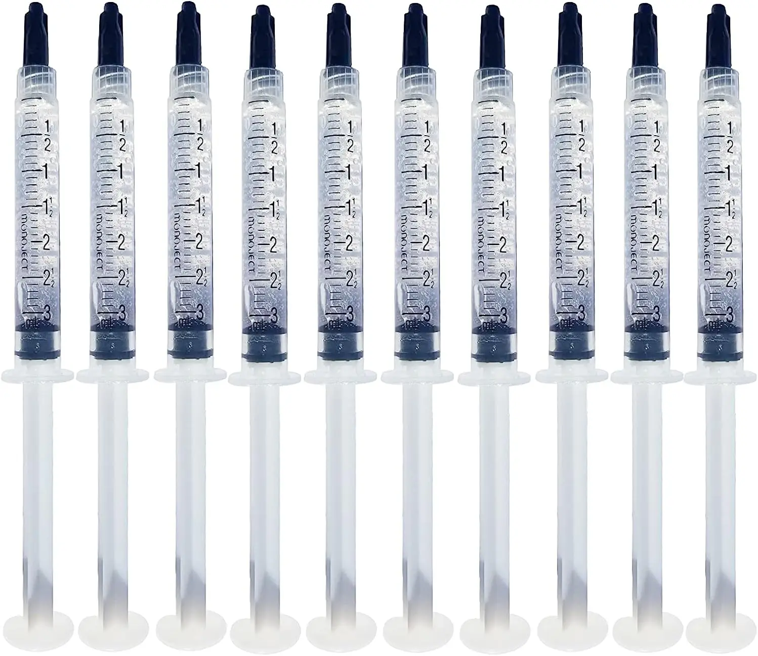 Oral Aloe Teeth Whitening Gel Refill Kit - 10 Tubes of 44% Carbamide Peroxide Bright White Smile Whitener Formula
