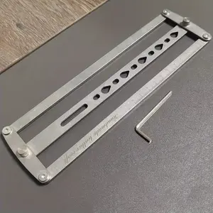 1pc Belt Auxiliary Positioning Punching Ruler Adjustable Punch Hole Spacing Template Tool Professional Handmade Faux Leather DIY Tools