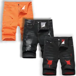 JUNBAOSS Men's Multi Pack Slim Fit Stretch Denim Shorts Ripped Skinny Jean Shorts for Men, Distressed Fashion Straight Comfort Flex Waist Short Denim Jean, Menswear Classic Street Style Cotton Fabric Jean Natural Hipster Personalized Stylish Jeans