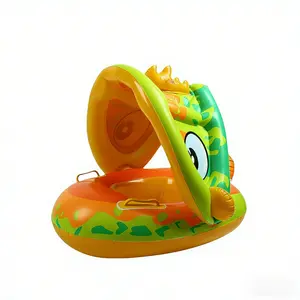 Unicorn Small Dinosaur Swimming Ring with Sunshade, Cute Design for Kids, Essential Summer Swim Accessory