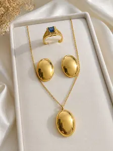 Elegant Gold Oval Jewelry Set for Women