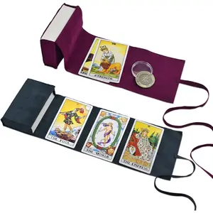 Knana 3Pcs Velvet Tarot Card Holder Set - Tarot Card Bags,Tarot Card Pouches,Tarot Carrying Bag for Tarot Cards and Oracle Decks - Purple&Dark Blue