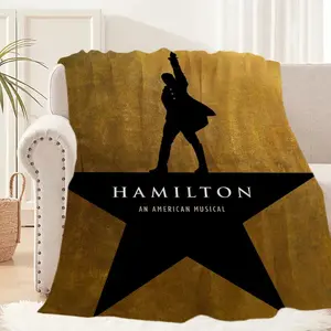 Hamilton Musical Flannel Blanket, Plush Nap Throw Blanket for Living Room, Office, Bedroom, Travel Comfort, Birthday Gift