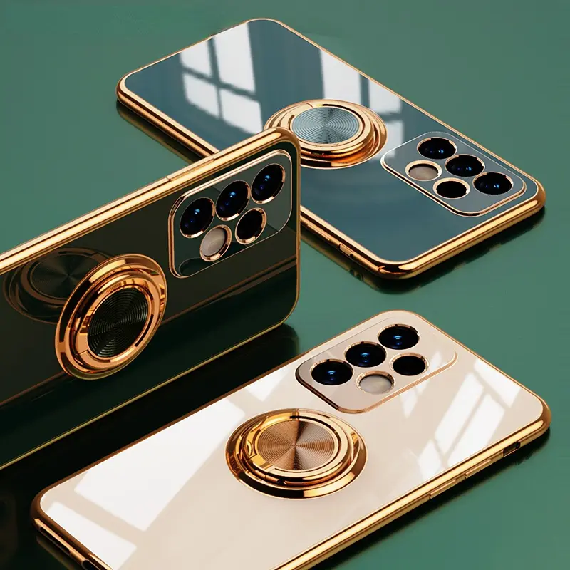 Plating Metal Ring Holder Phone Case For Samsung Galaxy Note 8 9 10Pro 10 Plus 20 Ultra S8 S9 J2 J4 J5 J6 J7 Prime Back Cover