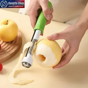 2-in-1 Apple Corer & Peeler 2026 Trend Stainless Steel Fruit Remover Sharp Blade Multi-Function Kitchen Gadget for Apples Pears Peppers Easy Slicing Baking Cooking Tool Durable Home Cooking Accessory