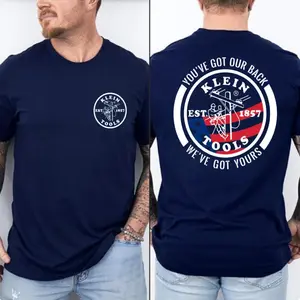 Klein Tools Patriotic Lineman T-Shirt, American Flag Electrical Worker Graphic Tee, Proud Lineman Father's Day Gift, Blue Collar Pride Shirt