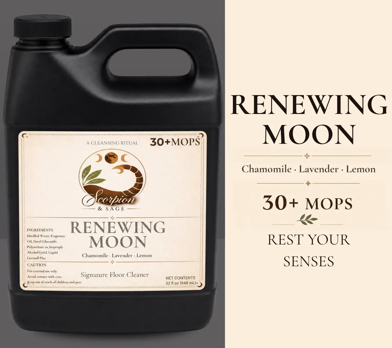 Renewing Moon Floor Cleaner Concentrate, Suitable for 30+ Mop Uses