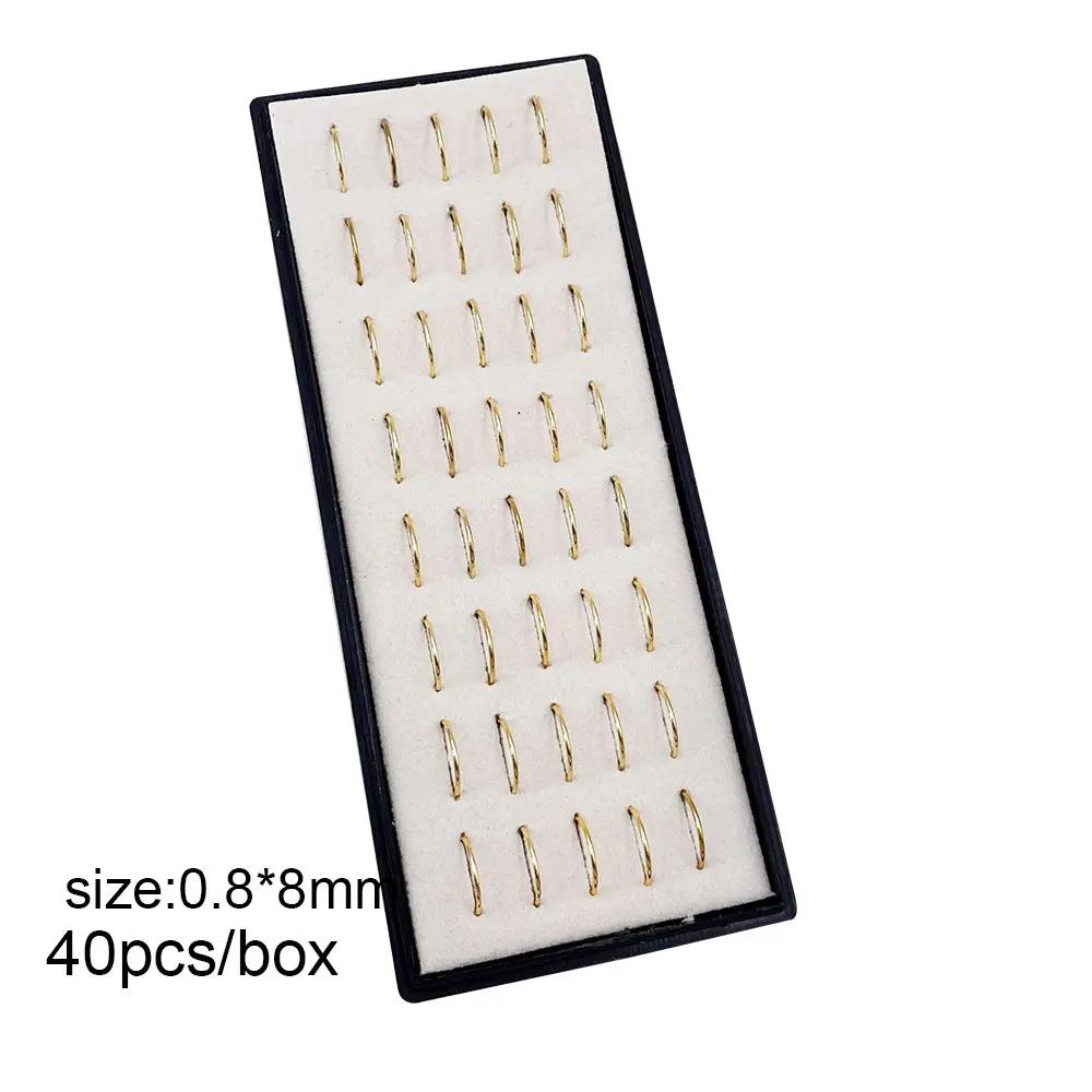 40 gold nose rings per box