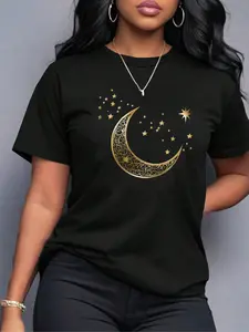 Women's Butterfly   Print Round Neck Tee, Casual Short Sleeve Crew Neck T-shirt for Daily Wear, Ladies Clothes for Summer