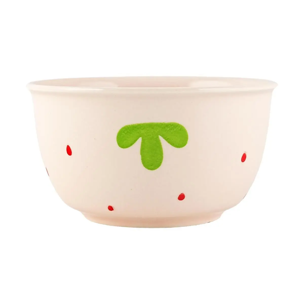 Golden Lion Pink Strawberry Ceramic Bowl - 4.5 Inch Dessert Bowl, 400ML Capacity, Cute Fruit Pattern for Cereal, Ice Cream, Snacks