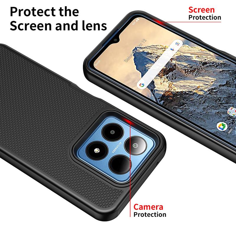 Compatible for Boost Summit 5G Case w/Tempered Glass Screen Protector [Military Grade] Ring Car Mount Kickstand Shockproof Hard Phone Case -