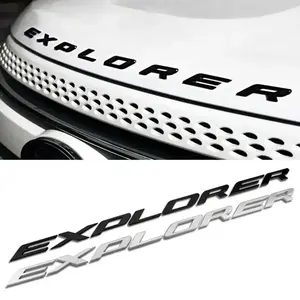 Chrome Black 3D ABS EXPLORER Letters Car Front Hood Bonnet Emblem Badge Sticker Car Styling Accessories