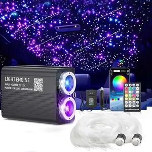 32W Starlight Headliner Light,1300pcs 13.12ft Dual Port Dual Color LED Star Ceiling Fiber Optic Light Kit APP/Remote Control White Shooting Star,for Car/Home/Party