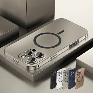 [LX]Alloy Aluminum Mag Safe Magnetic Case For IPhone 16 15 14 Pro Max, Ultra Thin Metal Phone Case Full Coverage Lens Protective Wireless Charging Cover For IPhone 13 12 Pro Max
