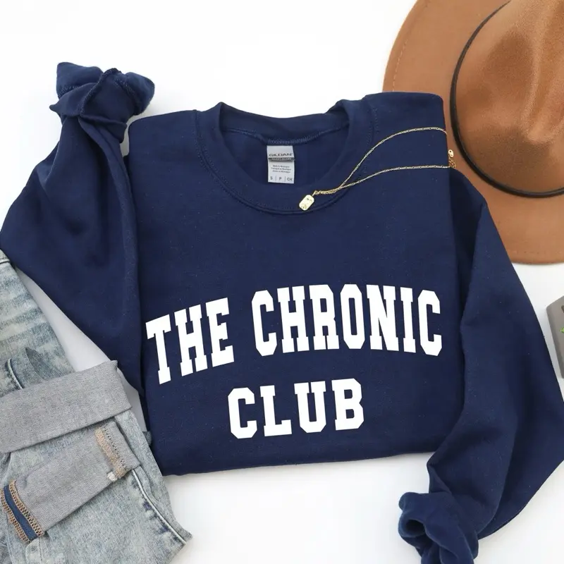 Navy Graphic Print Sweatshirt, Casual Round Neck Pullover Top with Long Sleeves, Comfortable Fabric for Everyday Wear
