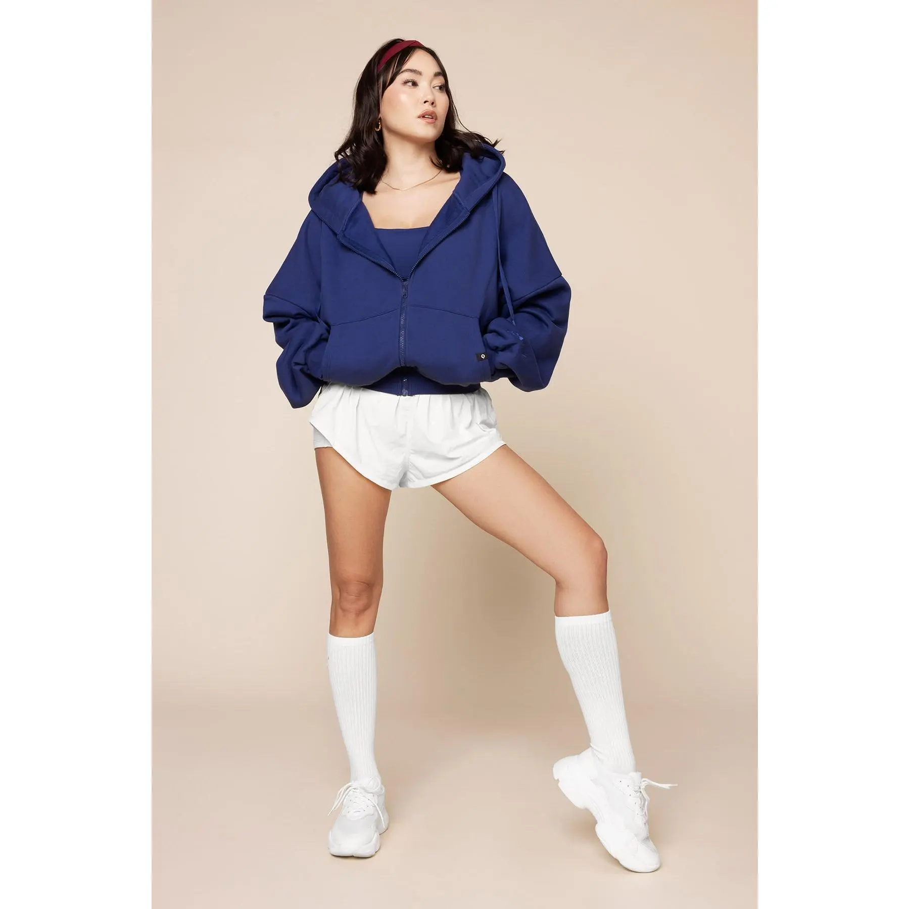 Zip Cloud Hoodie - Sapphire (with toggles)