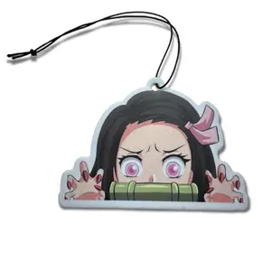 Nezuko Demon Slayer Hanging Anime Car Air Freshener-Blue Ice Scent, Odor Eliminator, Room Freshener, Natural Air Freshener, Pet Odor Neutralizer, Long-Lasting Freshener, Eco-Friendly Air Freshener, Smoke Odor Eliminator