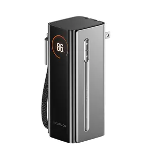 EF EcoFlow Rapid Pro 3-in-1 Power Bank, 10,000mAh Battery Pack with 67W Foldable AC Plug, Detachable USB-C Cable, 45W Fast Recharging, LCD Display, Compatible with Phones, Laptops, and More