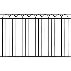 Fencer Wire Heavy Duty Arc Fence Barrier Panel, 5FT Height X 8FT Width Anti-Rust Metal Fencing Panel, Steel Outdoor Decorative Garden Fence Panel for Yard, Pool, Patio