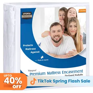 Utopia Bedding Premium Waterproof Bed Bug Mattress Cover, Zippered Mattress Protector, Dust Mite Proof 6-Sided Mattress Encasement for Bed Utopia Bedding Premium Waterproof Bed Bug Mattress Cover, Zippered Mattress Protector, Dust Mite Proof 6-Sided Mattress Encasement for Bed